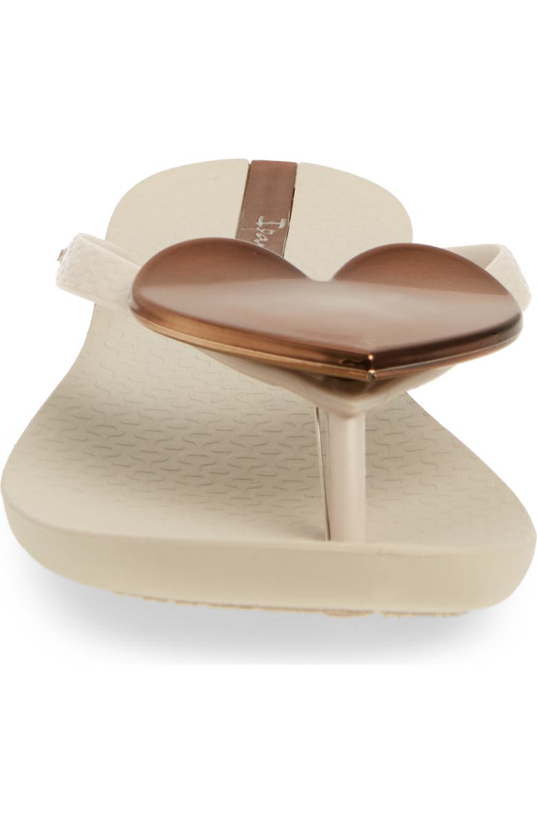 Ipanema Wave Heart Flip Flop, Alternate, color, Beige/Bron