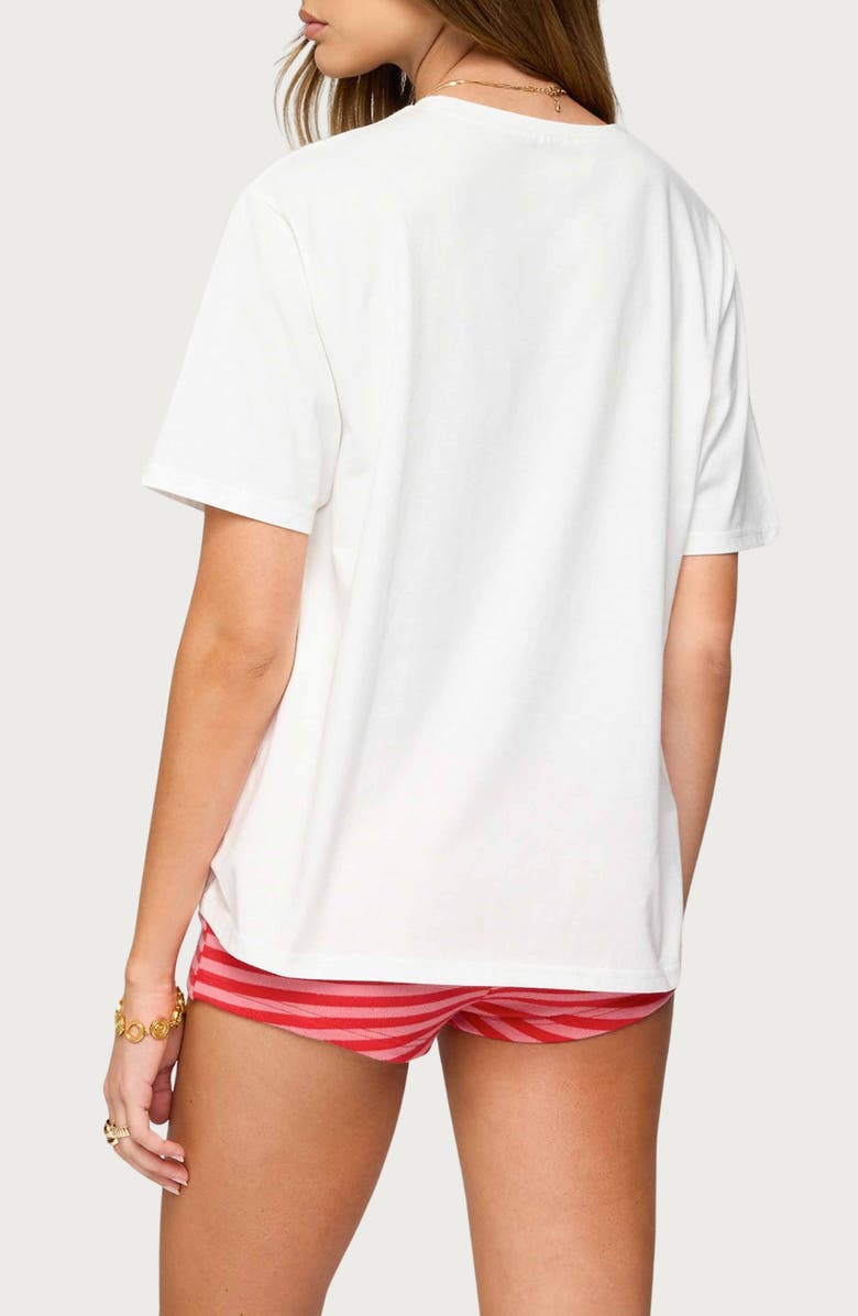 EDIKTED Flower Vase Oversize Graphic T-Shirt, Alternate, color, White