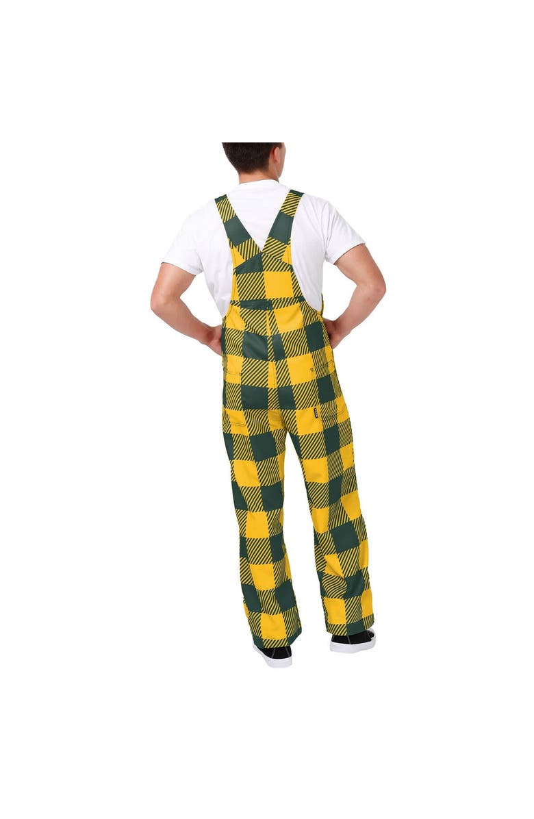 FOCO Men's FOCO Green Green Bay Packers Big Logo Plaid Overalls, Alternate, color,