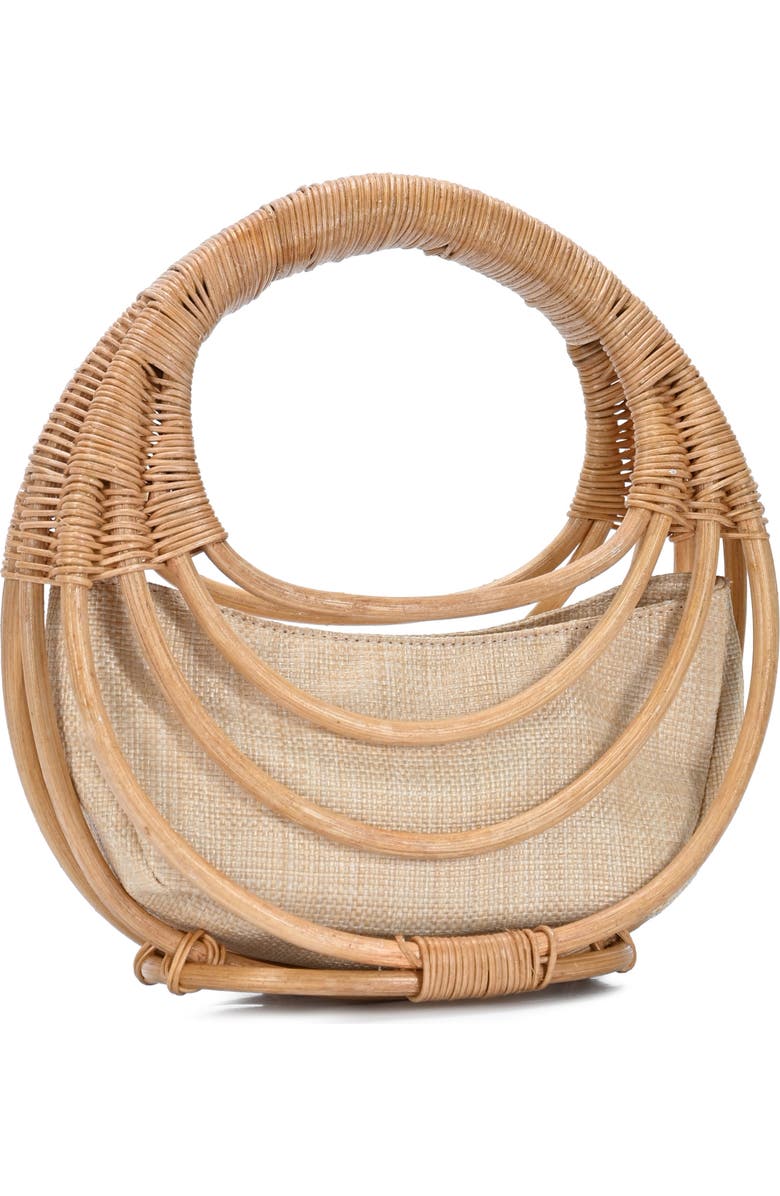 Antik Kraft Wicker Circle Handbag, Alternate, color, Camel