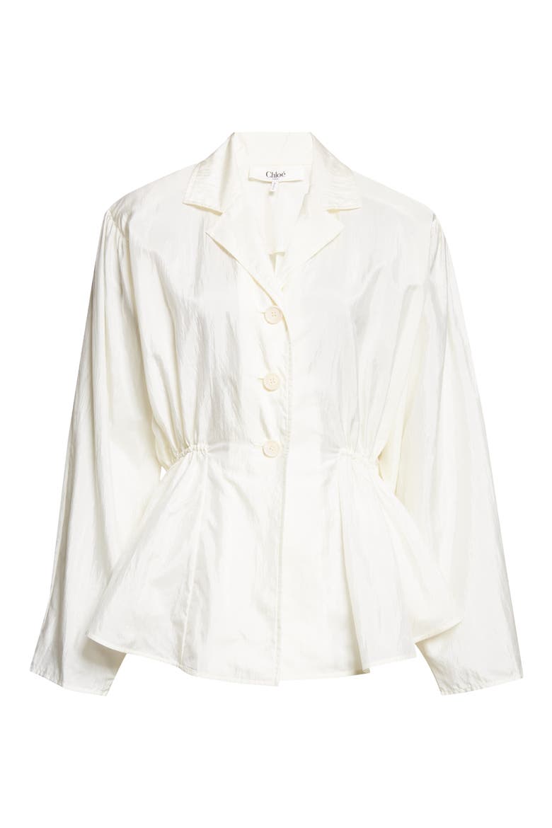 Puff Shoulder Peplum Shirt, Alternate, color, COCONUT MILK