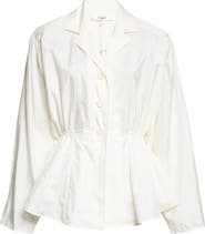 Chloé Puff Shoulder Peplum Shirt