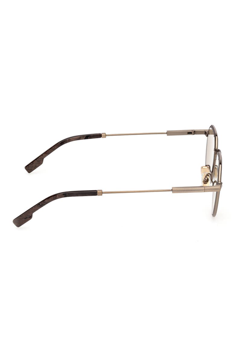 54mm Round Sunglasses, Alternate, color, ANTIQUE LIGHT GOLD / BROWN