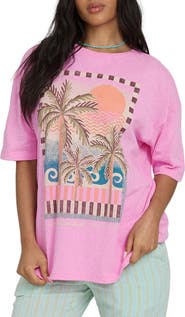 Billabong Feel The Heat Graphic Oversize Cotton T-Shirt
