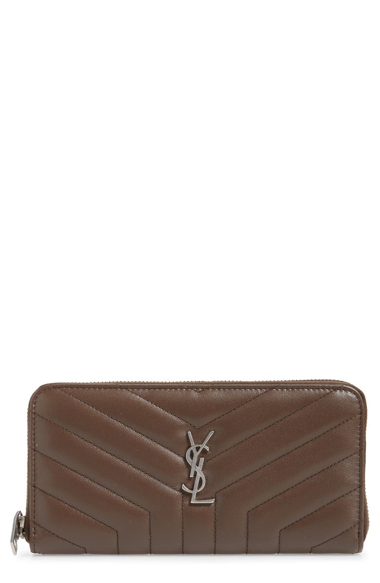 Saint Laurent Loulou Matelassé Leather Zip-Around Wallet, Main, color, 