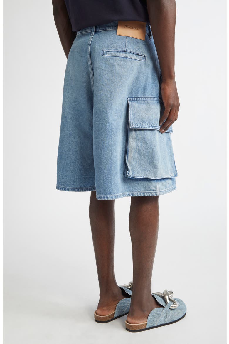 Cargo Denim Shorts, Alternate, color, LIGHT BLUE