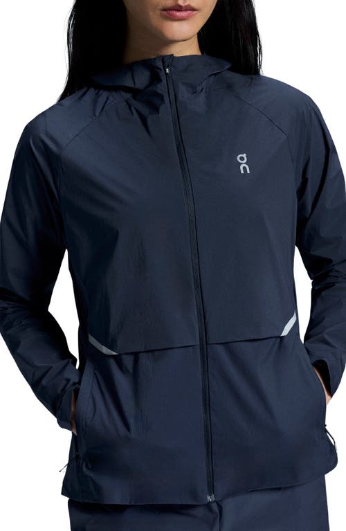 On Core Hooded Packable Running Jacket In Midnight