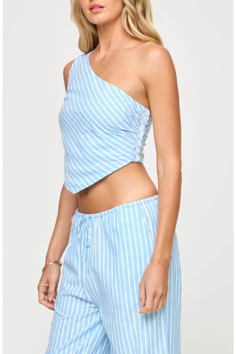 June One-Shoulder Top, Alternate, color, BY THE BAY STRIPE
