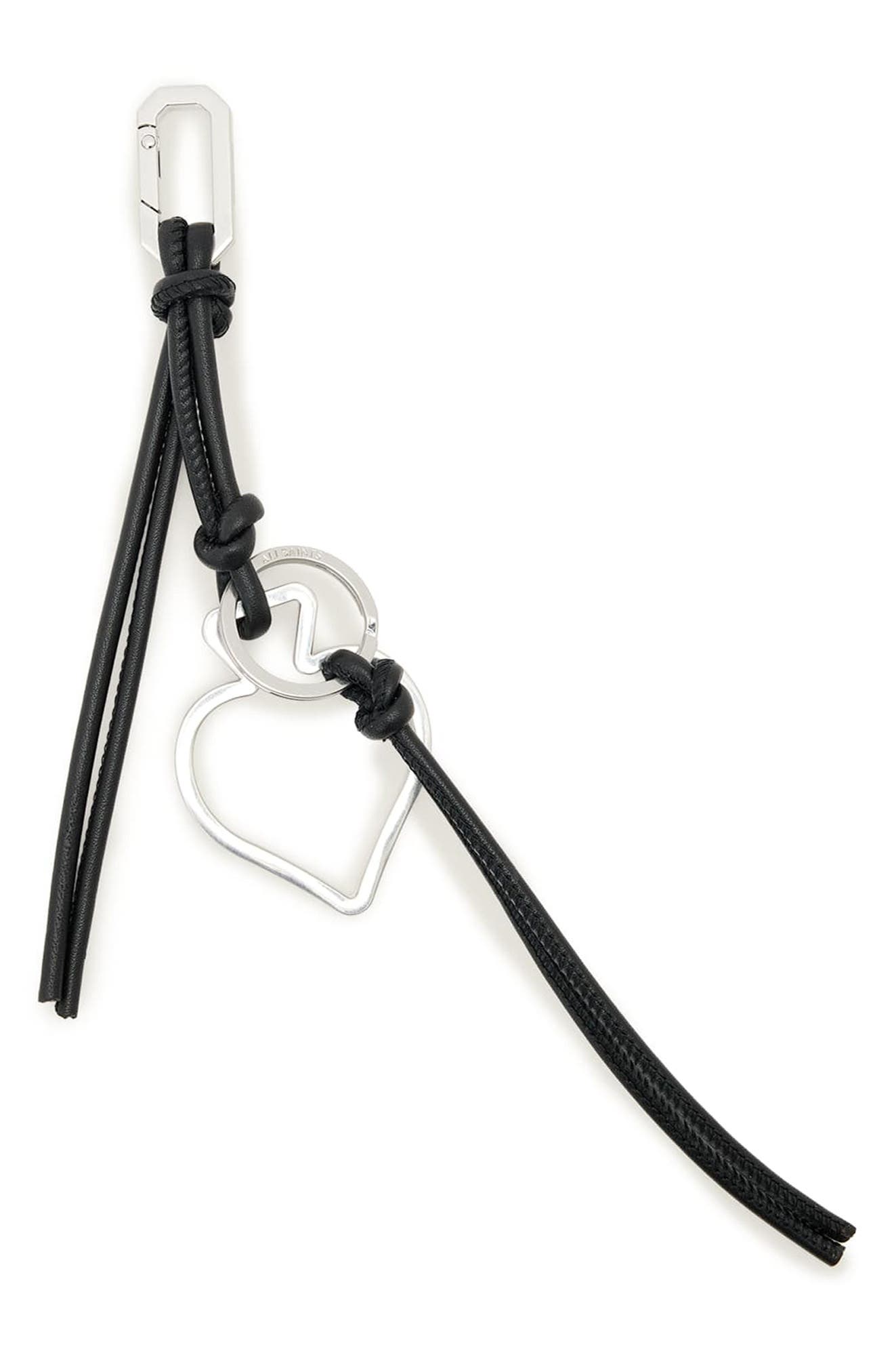 Spade Metal Key Ring, Main, color, BLACK/ SILVER