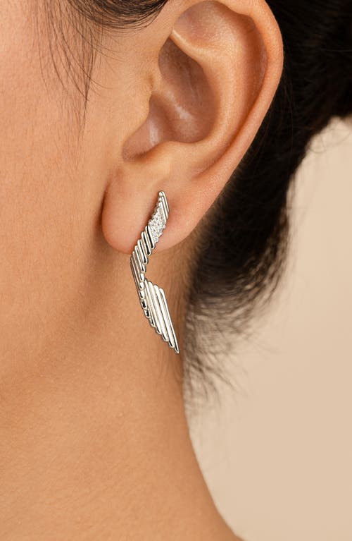 Sterling Forever Andrea Cubic Zirconia Drop Earrings In Metallic