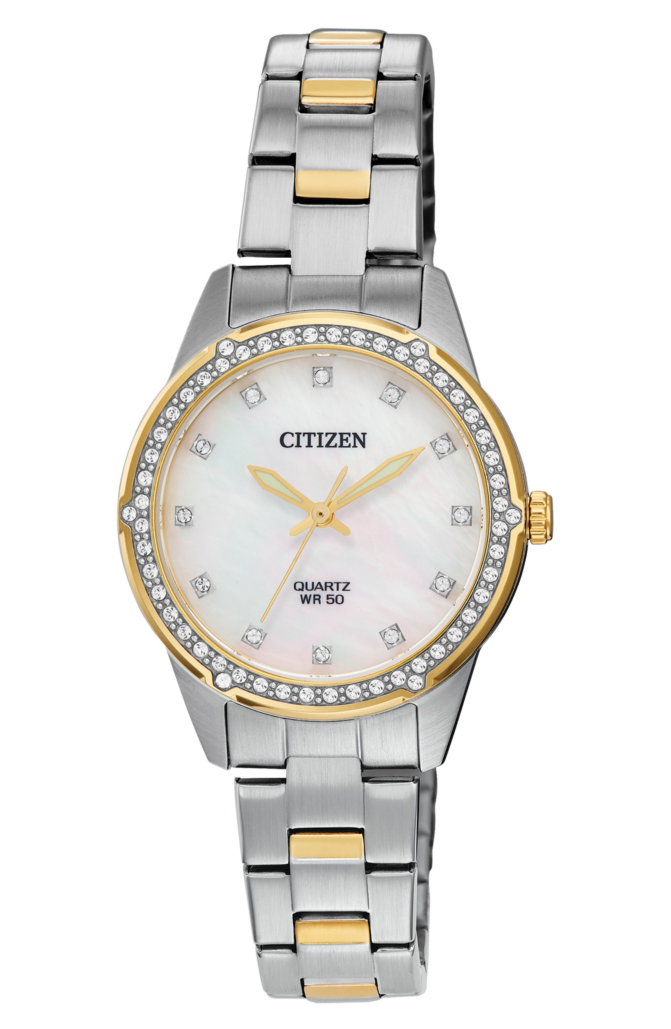 Citizen Two-Tone Mother of Pearl Dial Bracelet Watch, 30mm