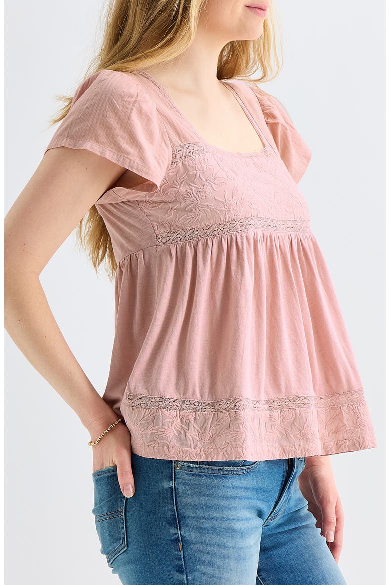 Embroidered Square Neck Top, Alternate, color, SILVER PINK