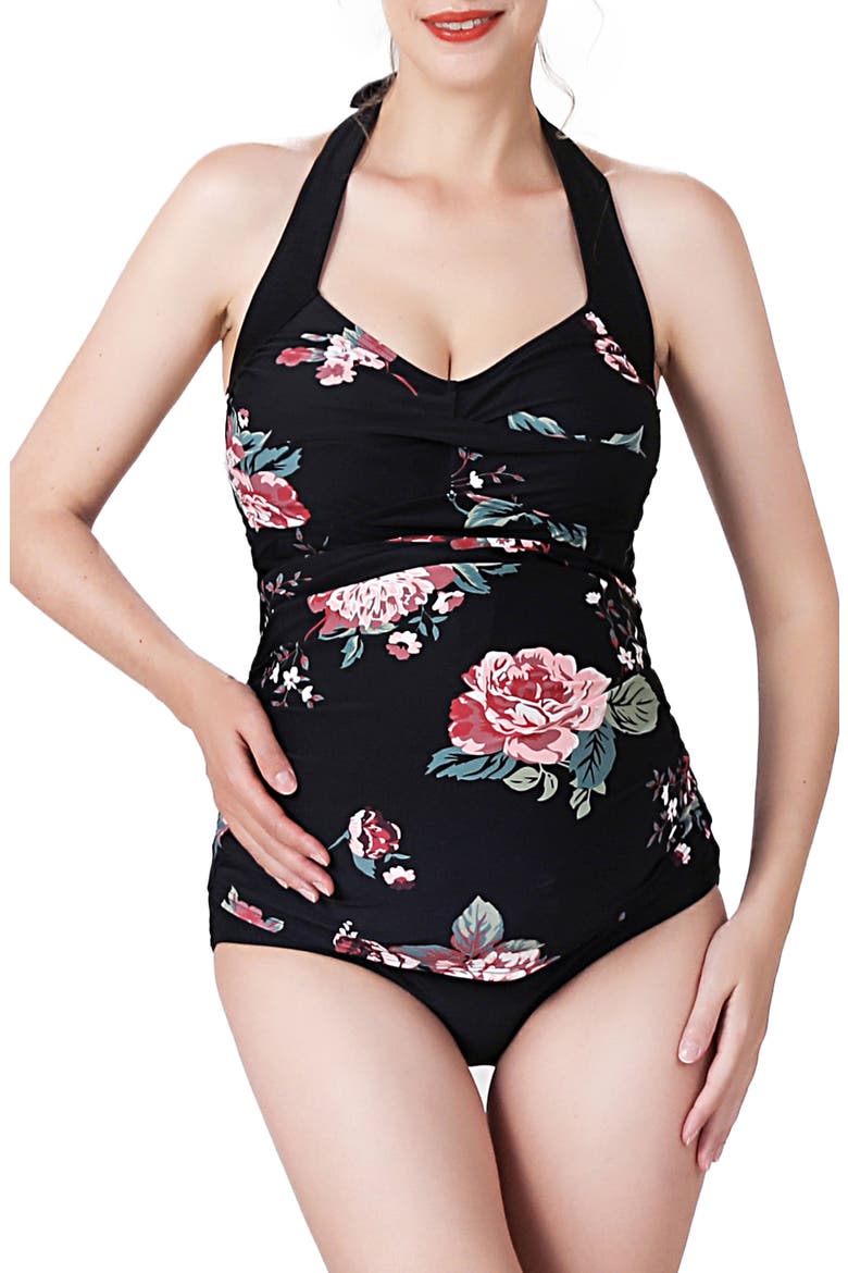 Arely Floral Print UPF50+ Two-Piece Maternity Swimsuit, Main, color, MULTICOLORED