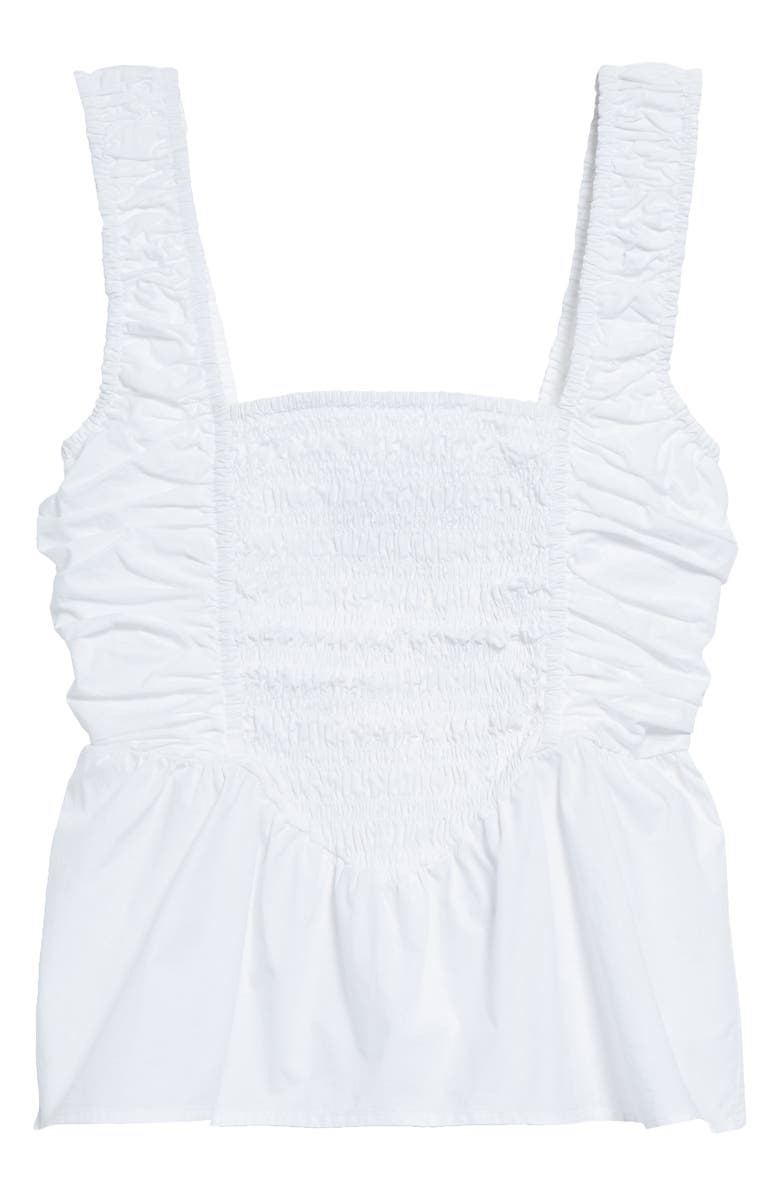 Ganni Organic Cotton Poplin Sleeveless Top, Alternate, color, 