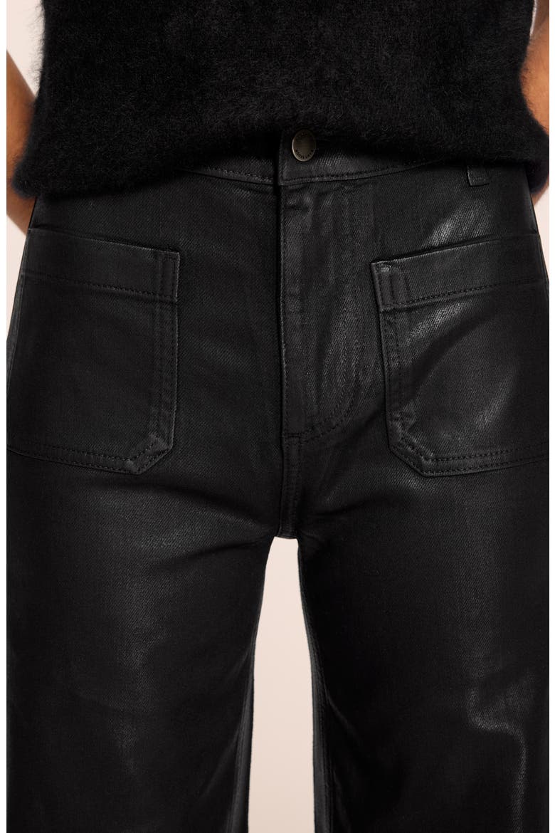 Cleo Coated Bootcut Jeans, Alternate, color, BLACK