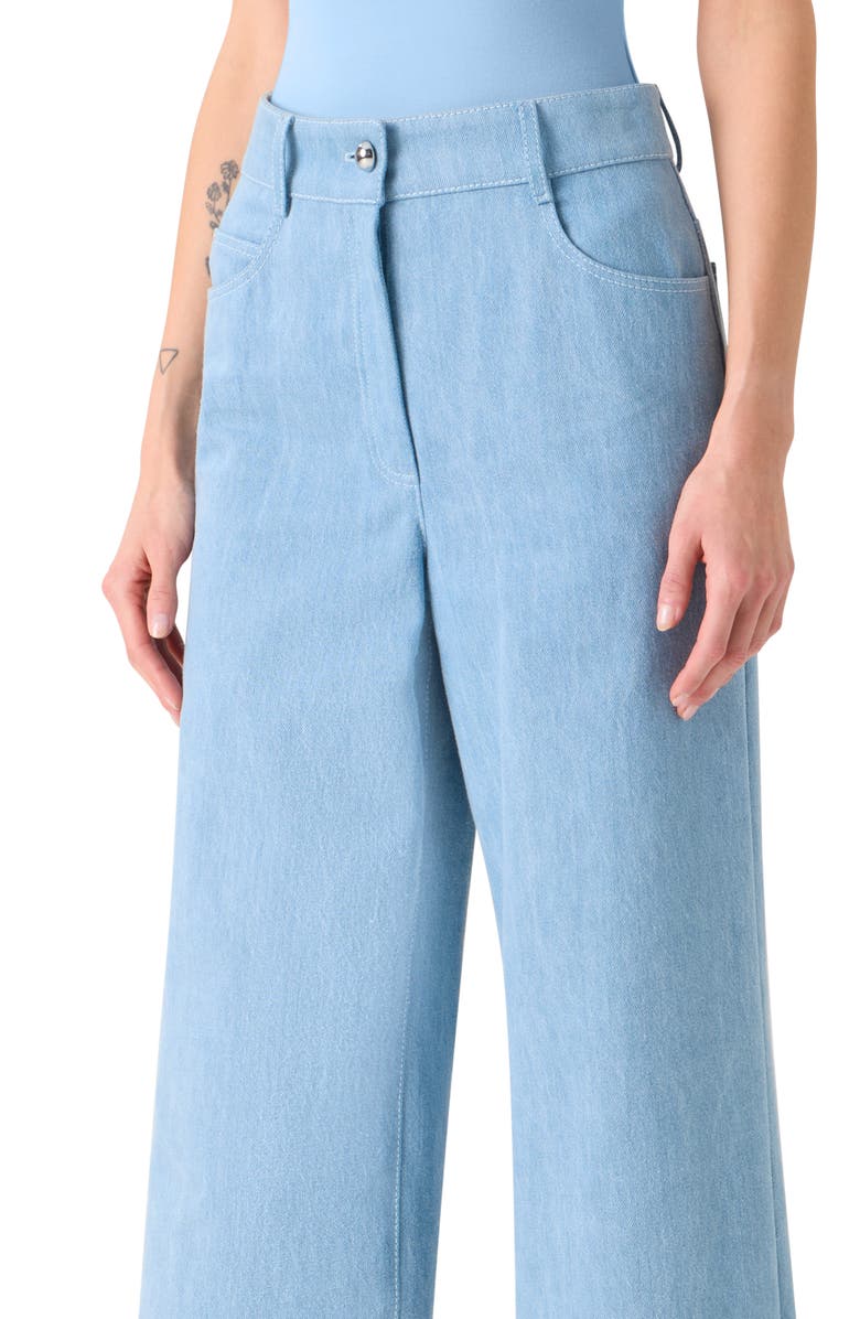 Akris punto Cooper High Waist Wide Leg Jeans, Alternate, color, Sky Blue Denim