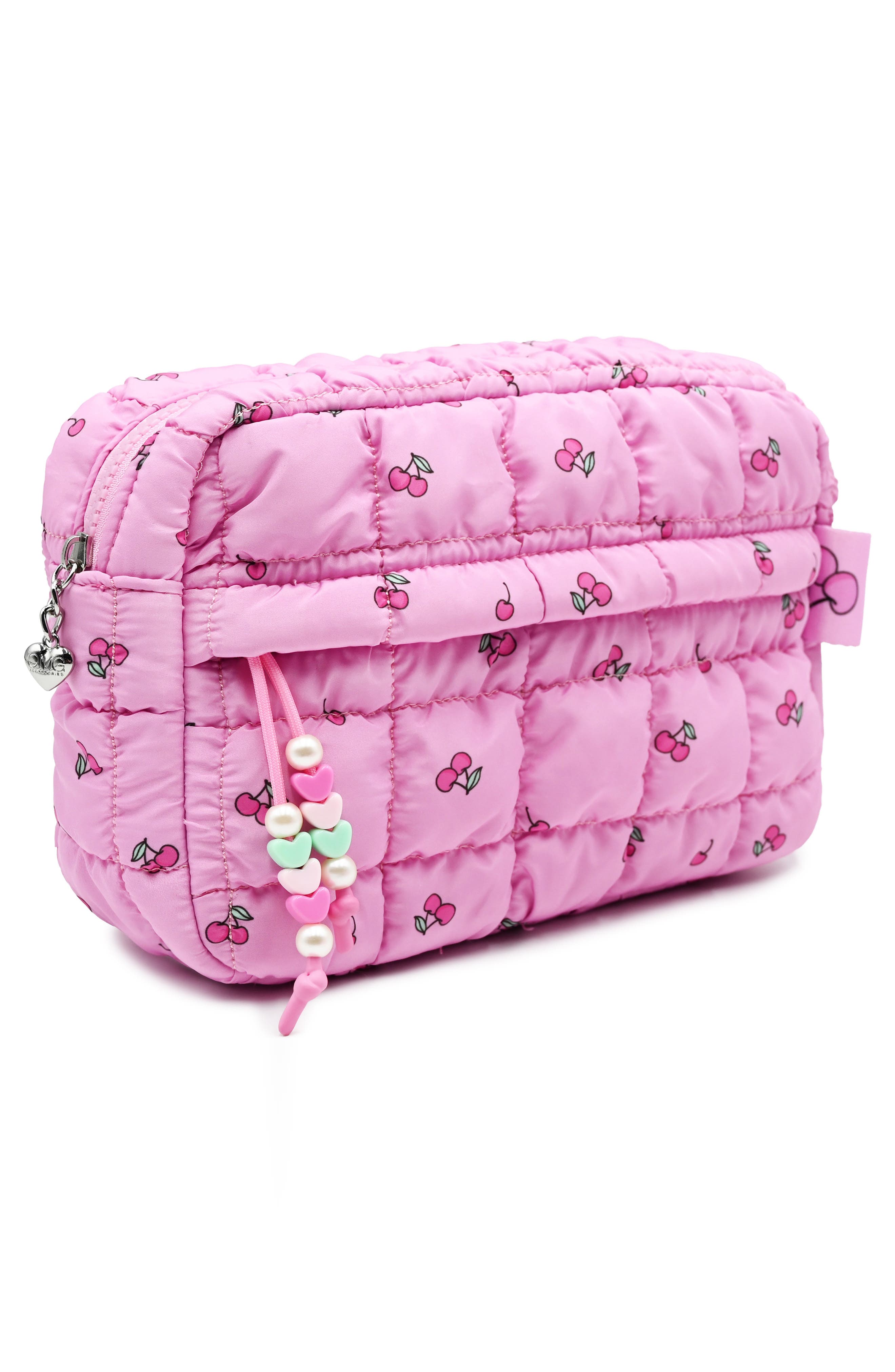 Kids' Cherry Print Pouch, Alternate, color, PEONY