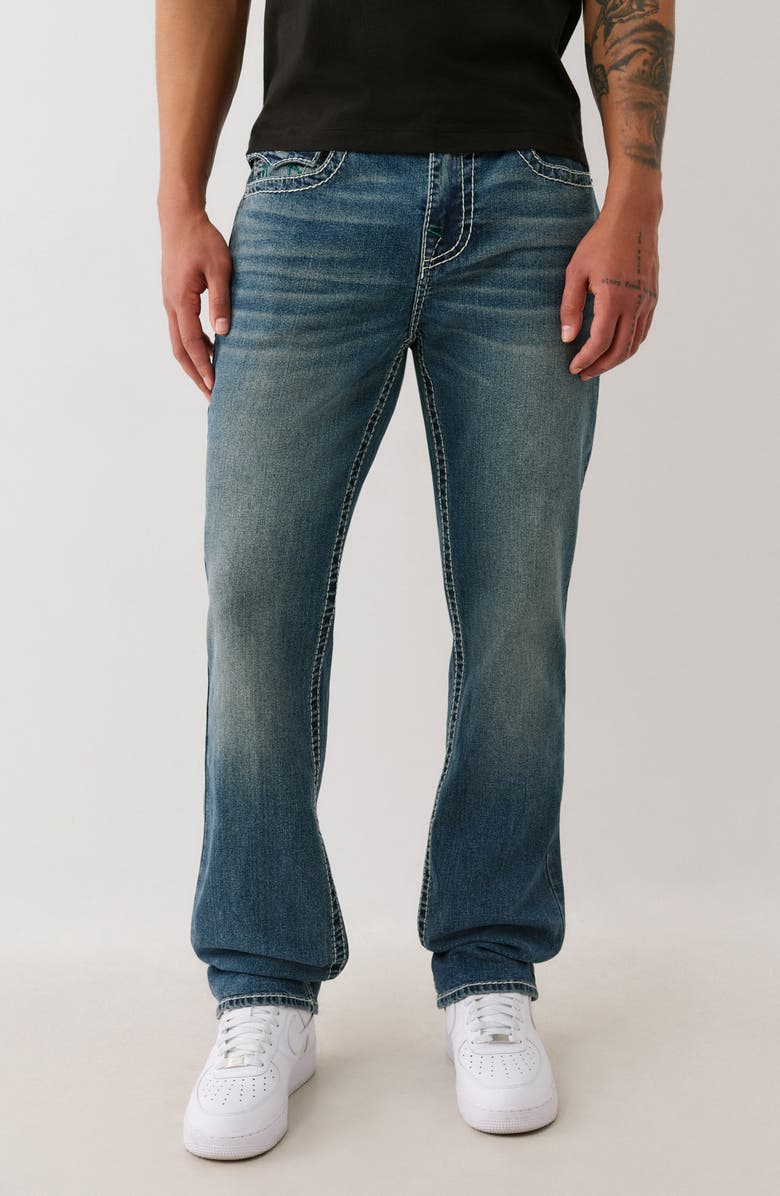 True Religion Ricky Flap Pocket Straight Leg Jeans, Main, color, Medium Muggy