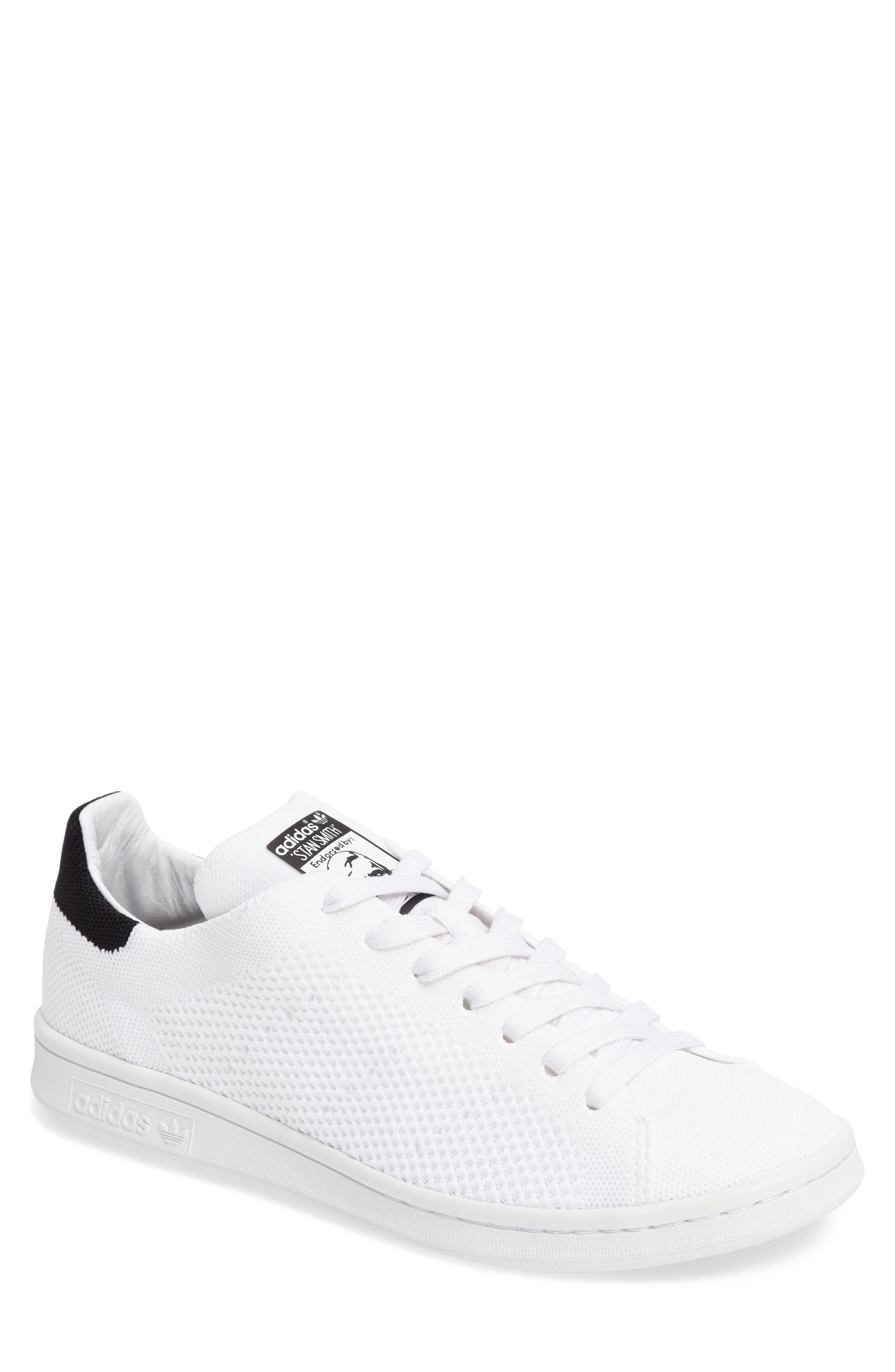 Stan Smith Primeknit Sneaker, Main, color, WHITE/ WHITE/ CORE BLACK