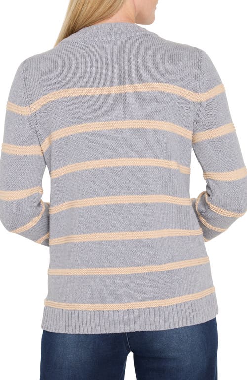 Nic + Zoe Nic+zoe Go To Stripe Cotton Sweater In Gray