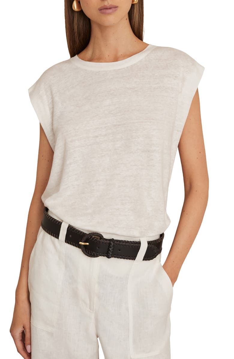 Reiss Mara Linen T-Shirt, Main, color,