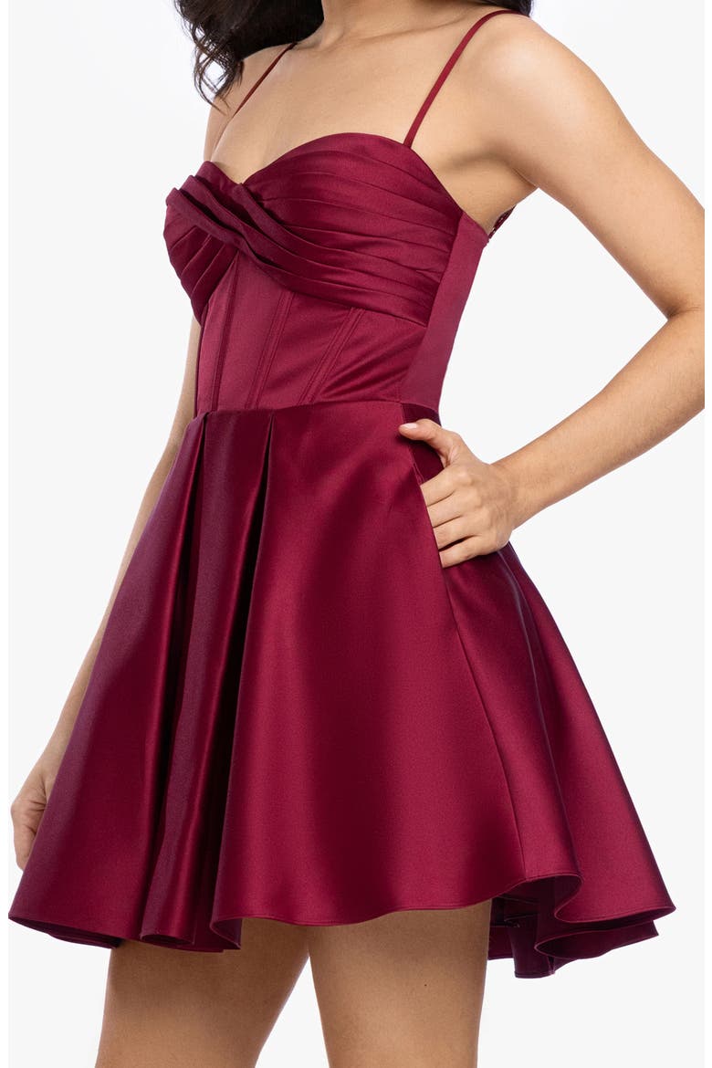 Lamour Lace Back Fit & Flare Minidress, Alternate, color, WINE