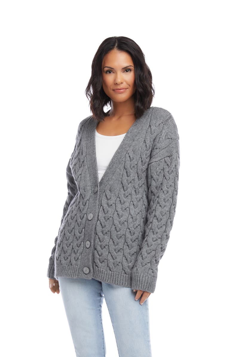 Karen Kane Cable Knit Cardigan, Alternate, color, 