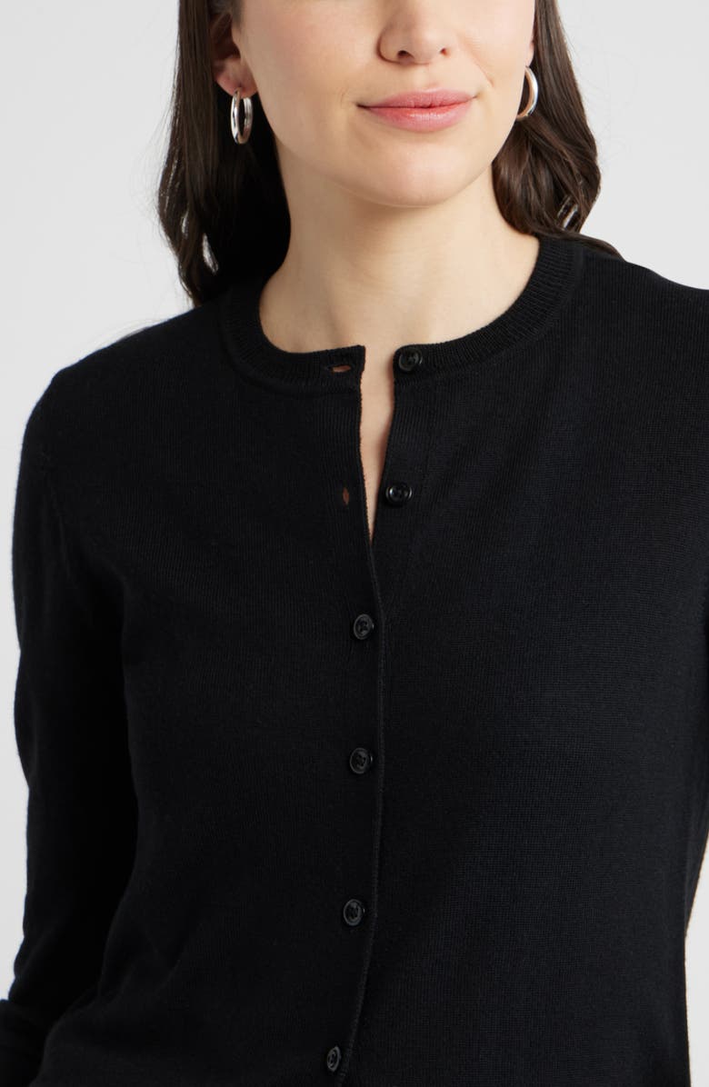 Caslon<sup>®</sup> Merino Wool Blend Cardigan, Alternate, color, Black