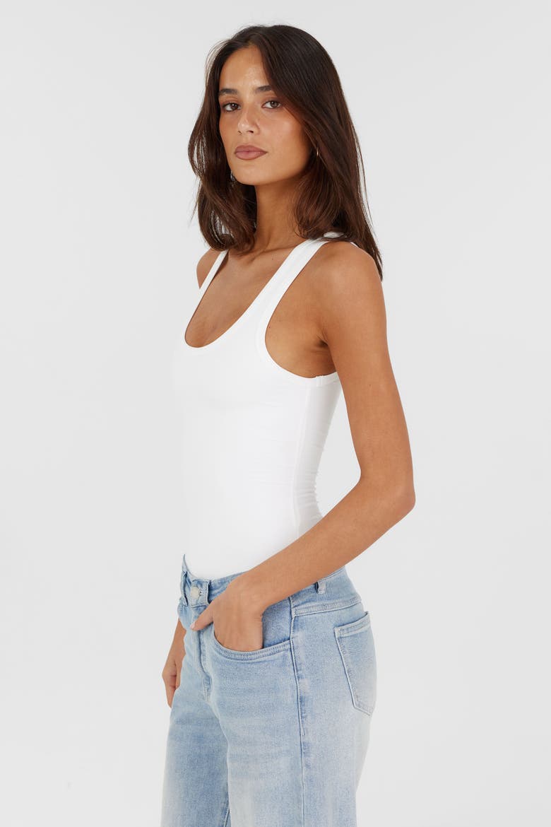 Claudine Bodysuit, Alternate, color, White