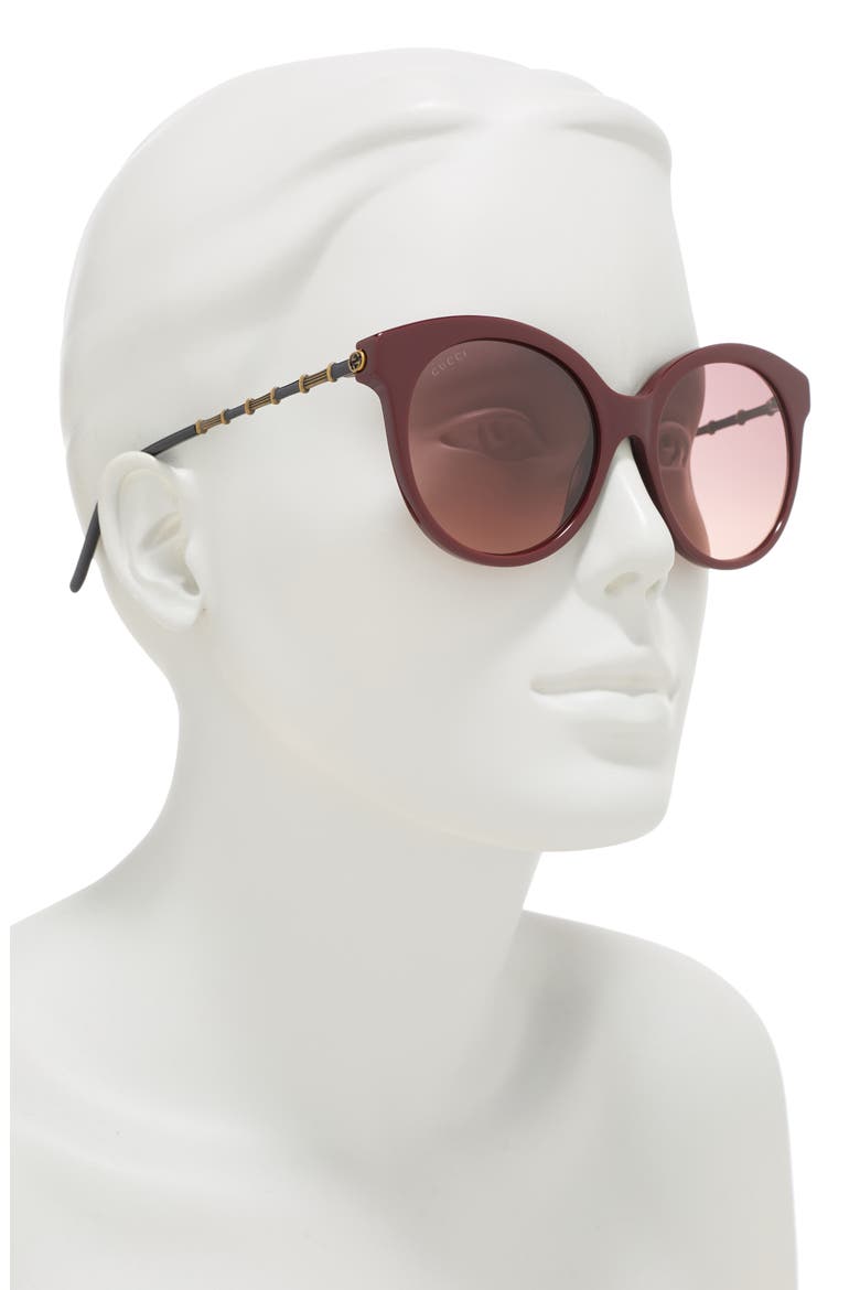 55mm Round Sunglasses, Alternate, color, BURGUNDY