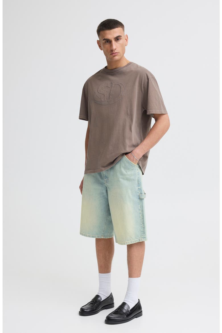 Tobias Denim Carpenter Shorts, Alternate, color, LIGHT BLUE BLEACHED DENIM