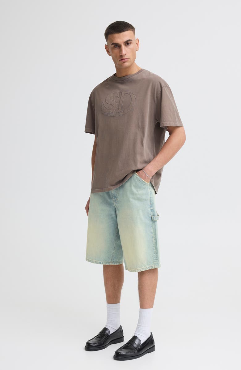 !SOLID Tobias Denim Carpenter Shorts, Alternate, color, Light Blue Bleached Denim