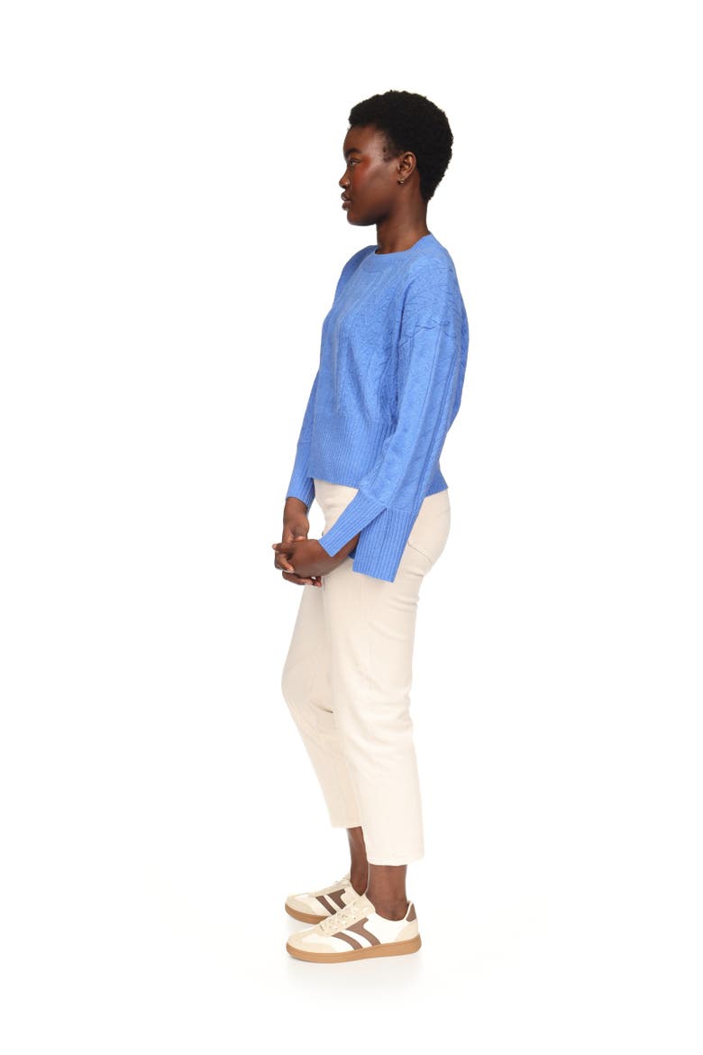 Mixed Cable Crew, Alternate, color, Carolina