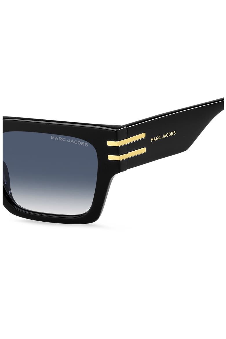 52mm Gradient Rectangular Sunglasses, Alternate, color, BLACK GOLD/ DARK BLUE