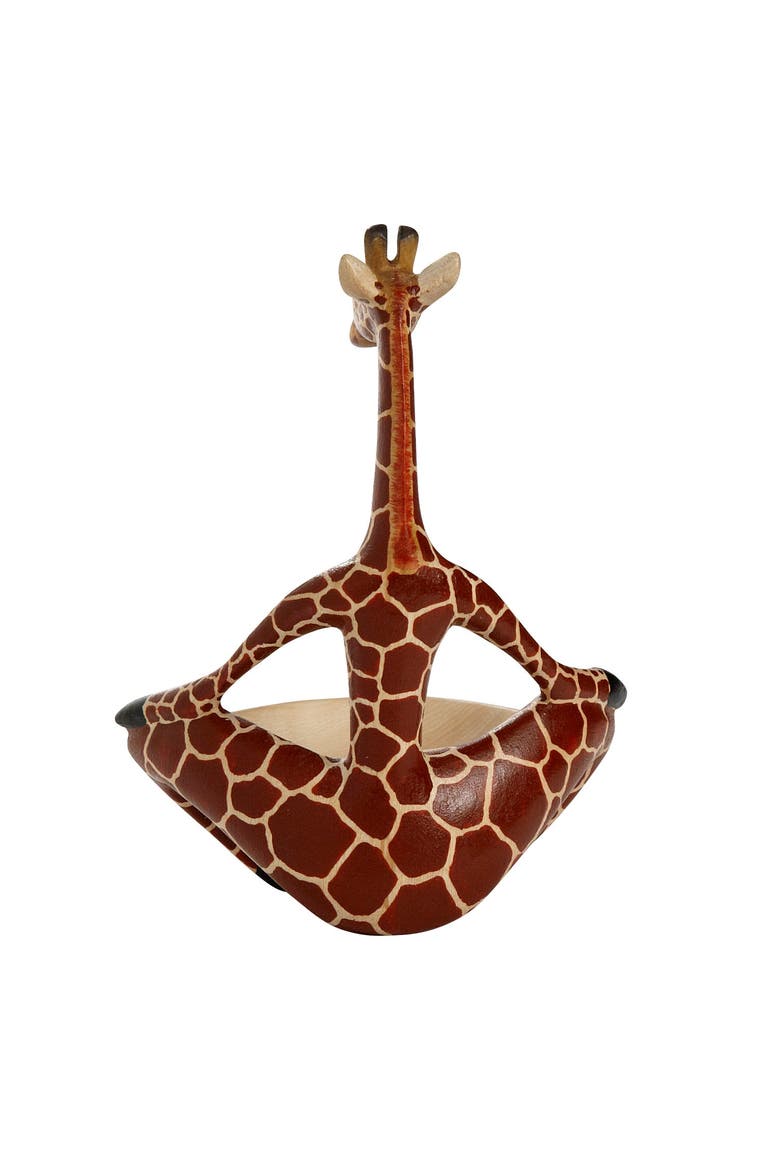 Yoga Giraffe Bowl, Alternate, color, Brown