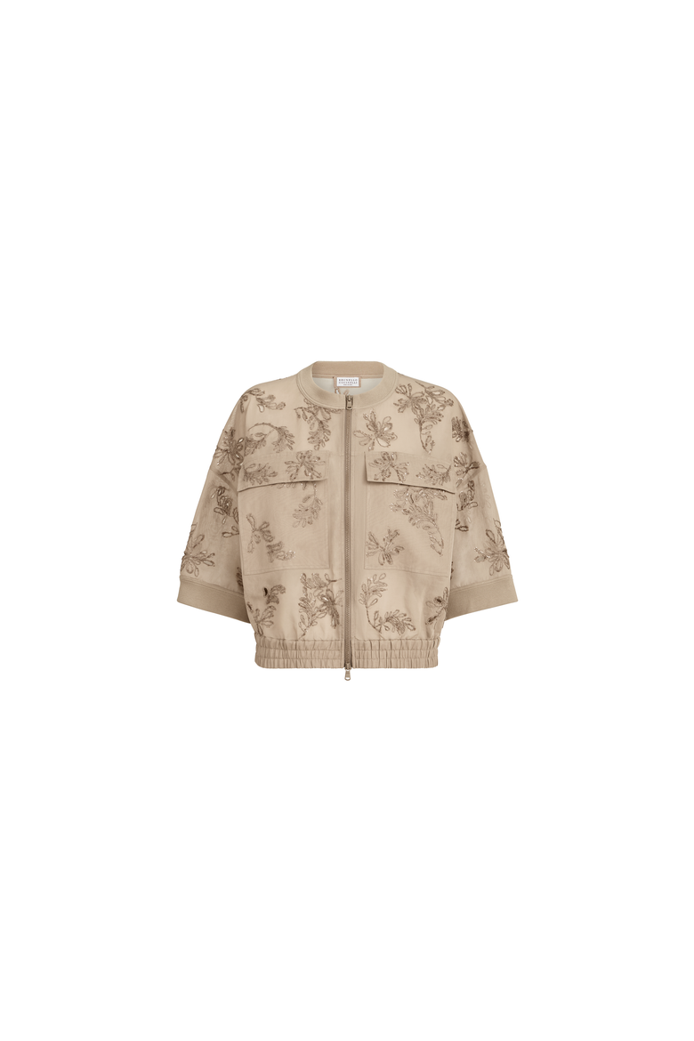 Outerwear with dazzling broderie anglaise, Main, color, Espresso