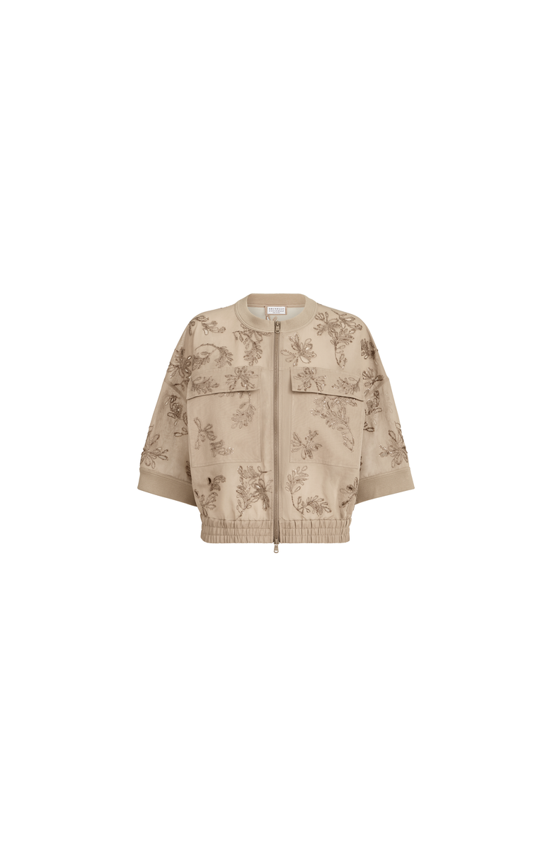 Brunello Cucinelli Outerwear with dazzling broderie anglaise, Main, color, Espresso