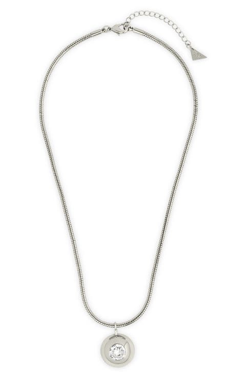 Zora Cubic Zirconia Dome Pendant Necklace