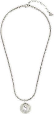 Sterling Forever Zora Cubic Zirconia Dome Pendant Necklace