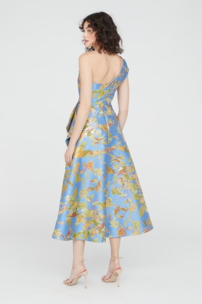 Dalia Tea Length Dress, Alternate, color, Cornflower/Marigold