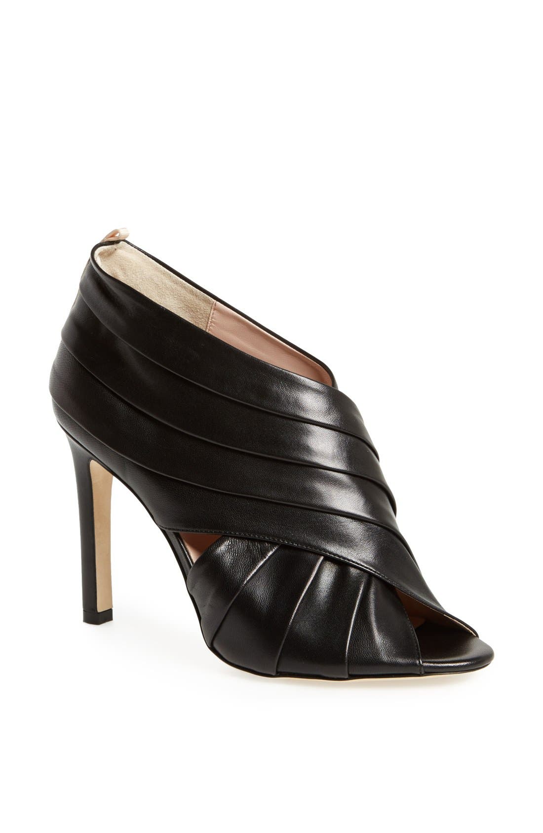 SJP 'Alyssa' Peep-Toe Bootie, Main, color, BLACK