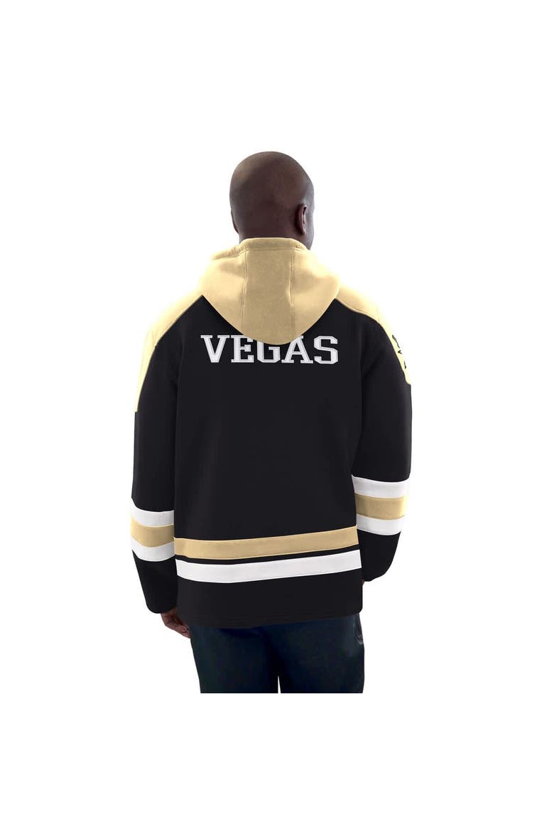 Men's Starter Black/Gold Vegas Golden Knights Hockey Pullover Hoodie, Alternate, color, Black