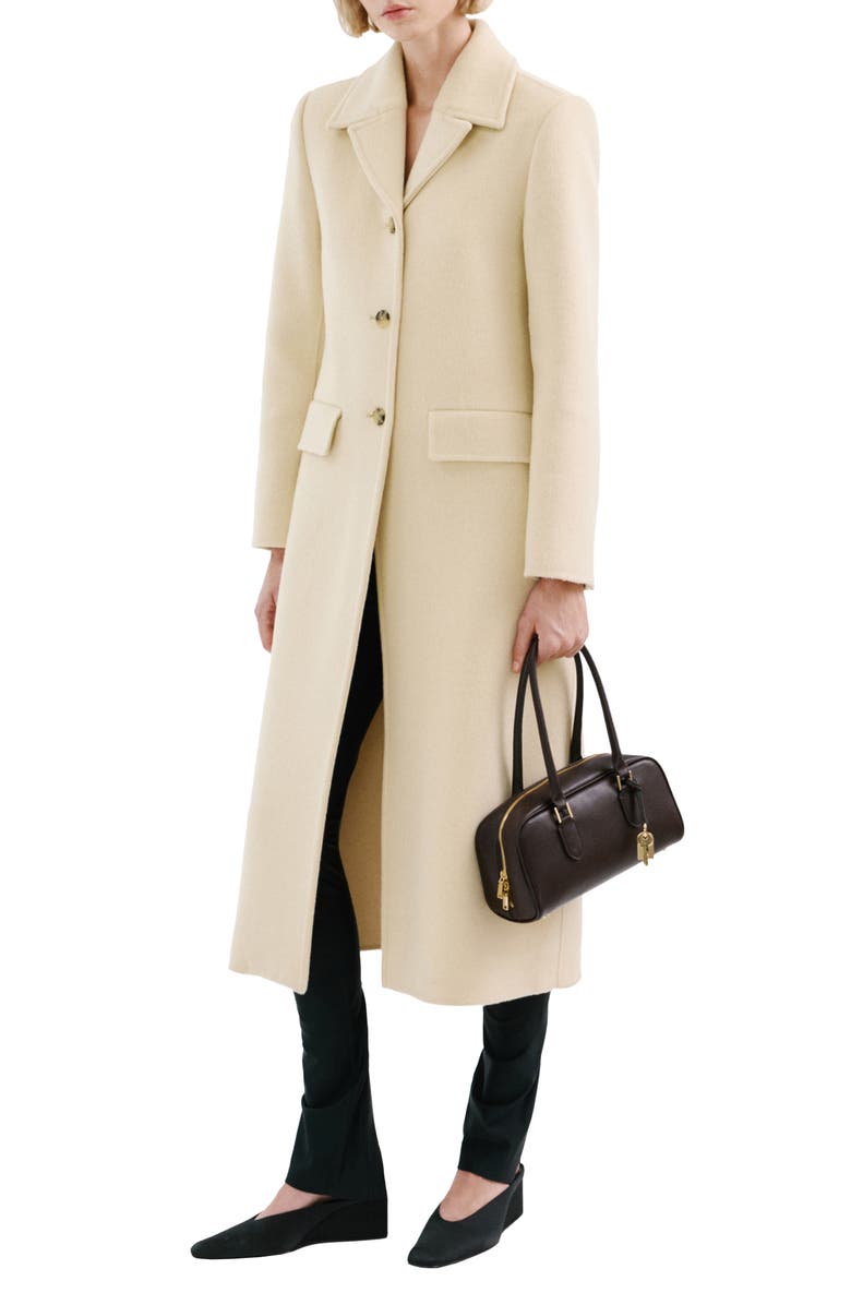 MANGO Wool Blend Coat, Main, color, Vanilla