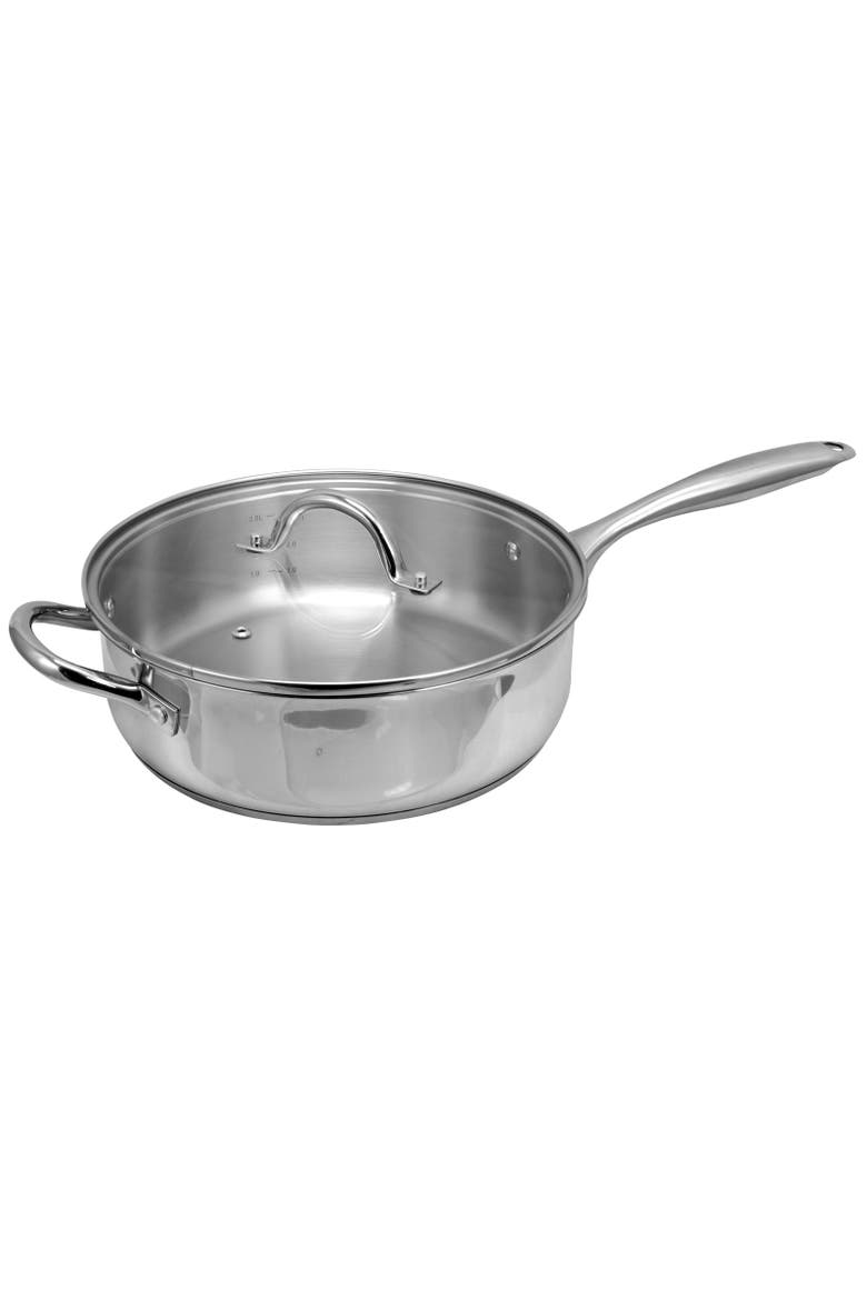 Cuisine Saunders 4.2 Quart Saute Pan with Lid, Alternate, color, Metallic Silver