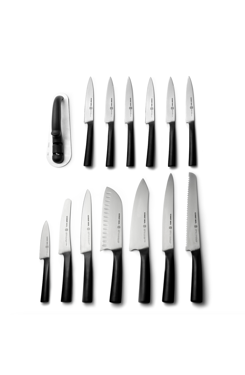 Schmidt Brothers Cutlery Carbon 6, 15-Piece Knife Block Set, Alternate, color, Black