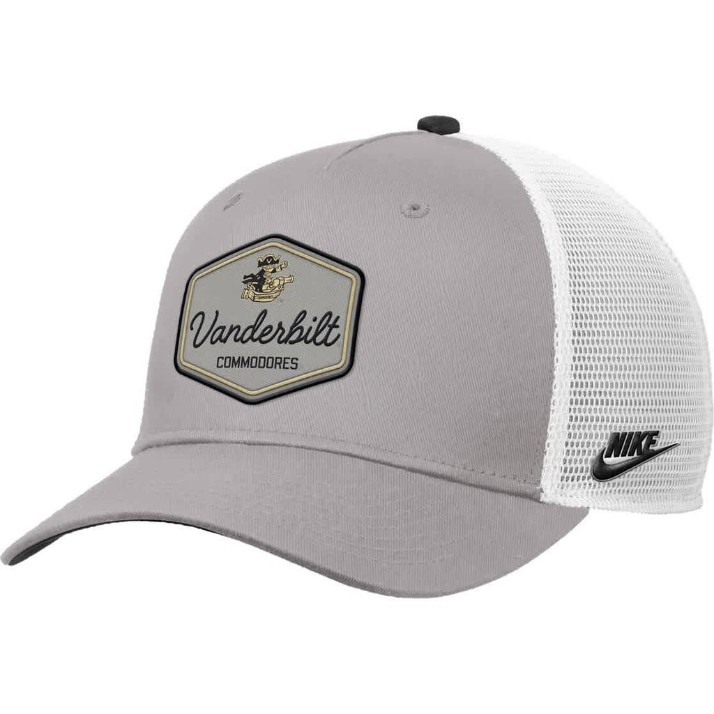 Nike Pewter Vanderbilt Commodores Rise Vintage Adjustable Trucker Hat In Gray