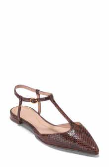 Cole Haan Marlah T-Strap Pointed Toe Ballet Flat