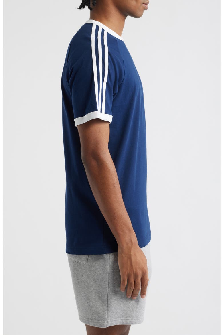 3-Stripes Cotton T-Shirt, Alternate, color, NIGHT INDIGO