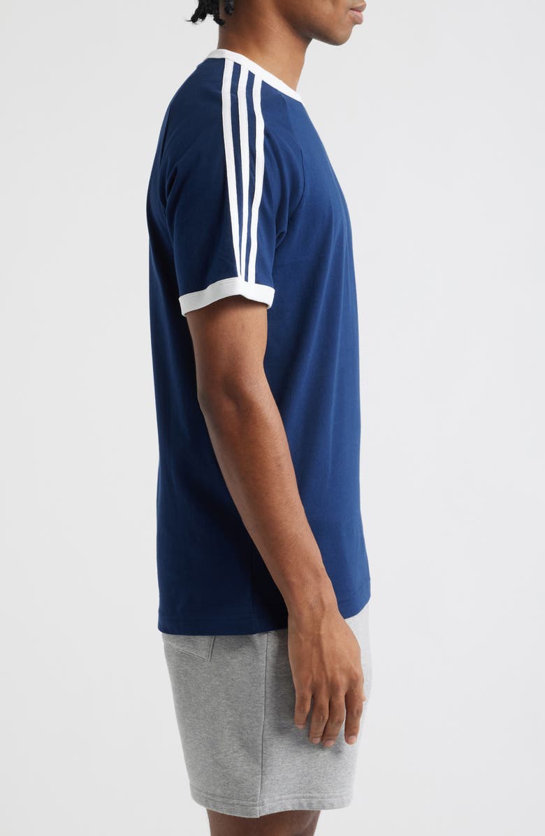 adidas 3-Stripes Cotton T-Shirt, Alternate, color, Night Indigo