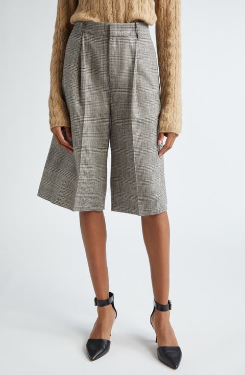 Plaid High Waist Wide Leg Shorts